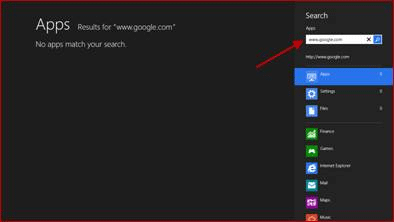 Screenshot: Windows 8 Start Screen, Search